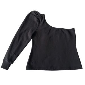 Anthropologie Bishop + Young One Shoulder Sweatshirt Black Large